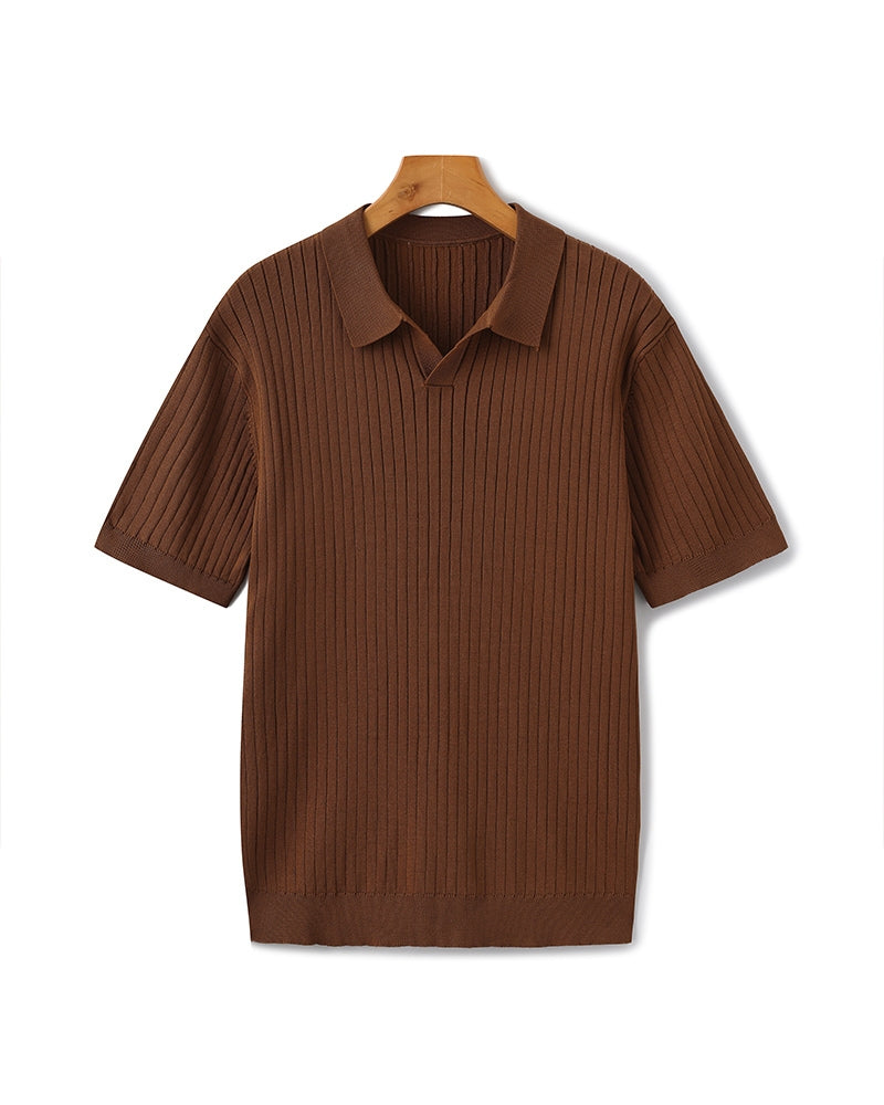 MOOSA - geribbelde polo