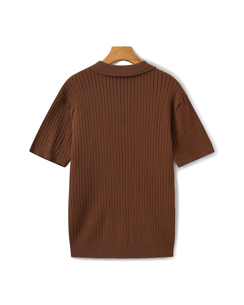 MOOSA - geribbelde polo