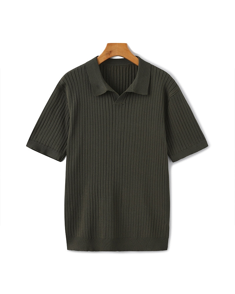 MOOSA - geribbelde polo