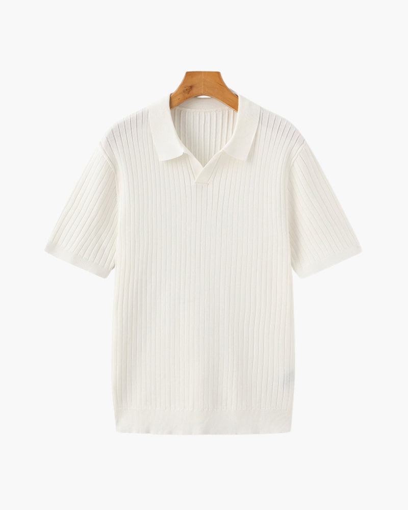 MOOSA - geribbelde polo