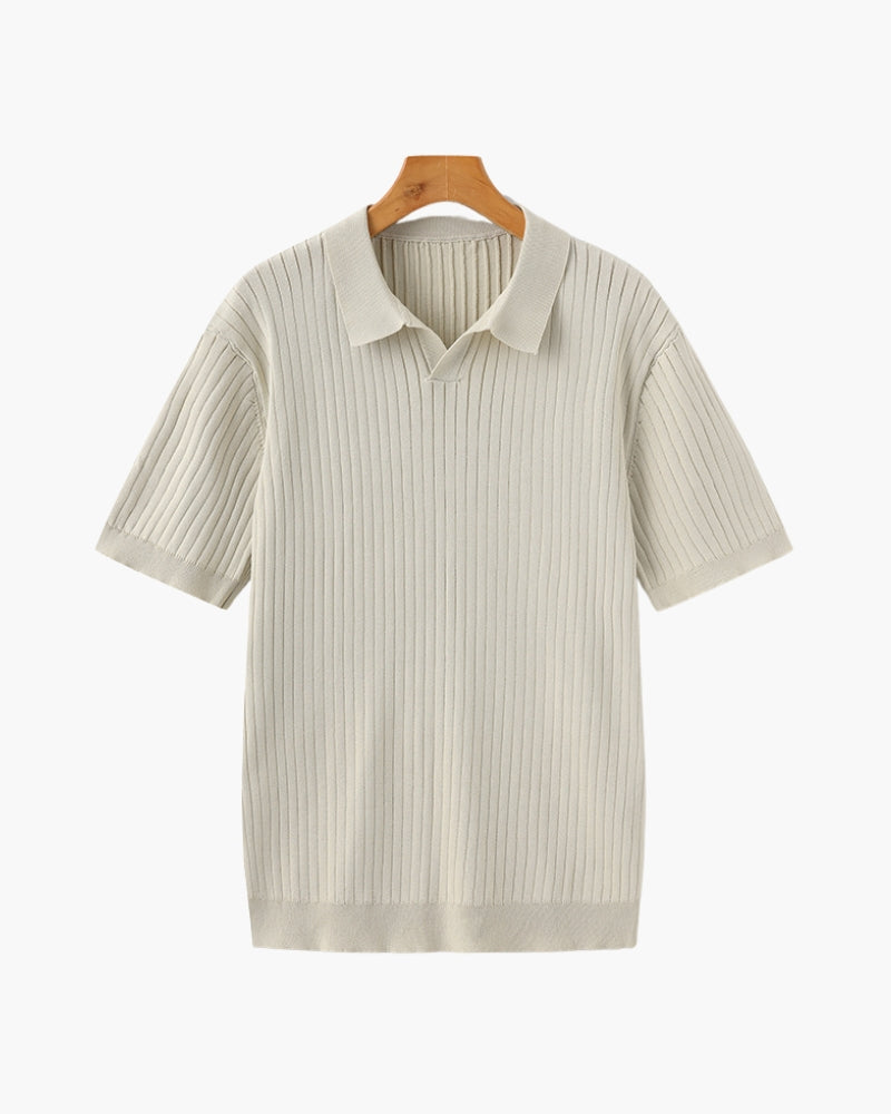 MOOSA - geribbelde polo