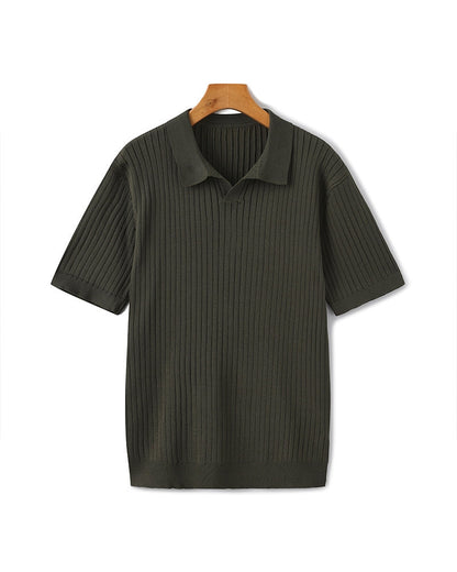 MOOSA - geribbelde polo